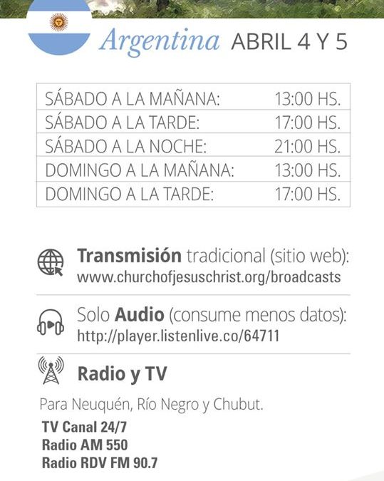 Iglesia en Argentina transmitirá la Conferencia General por Radio y TV abierta